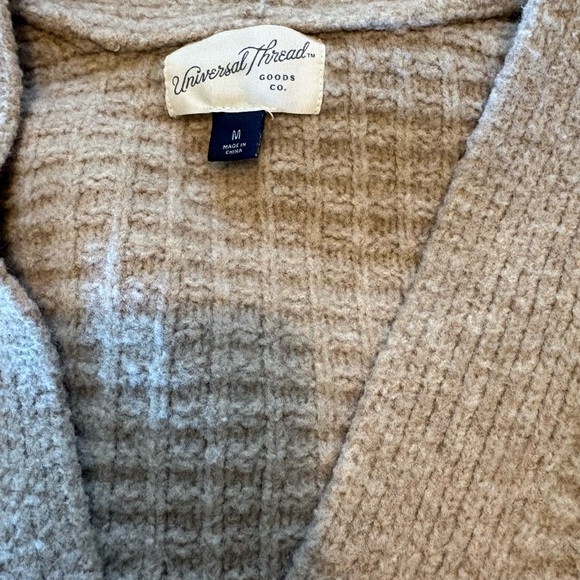 Universal Thread Taupe Waffle-Knit Button Front Cardigan - Picture 2 of 3